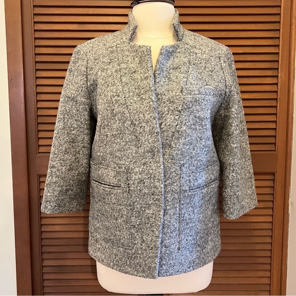 J. Crew Collection virgin wool Women's Gray Jacket 8